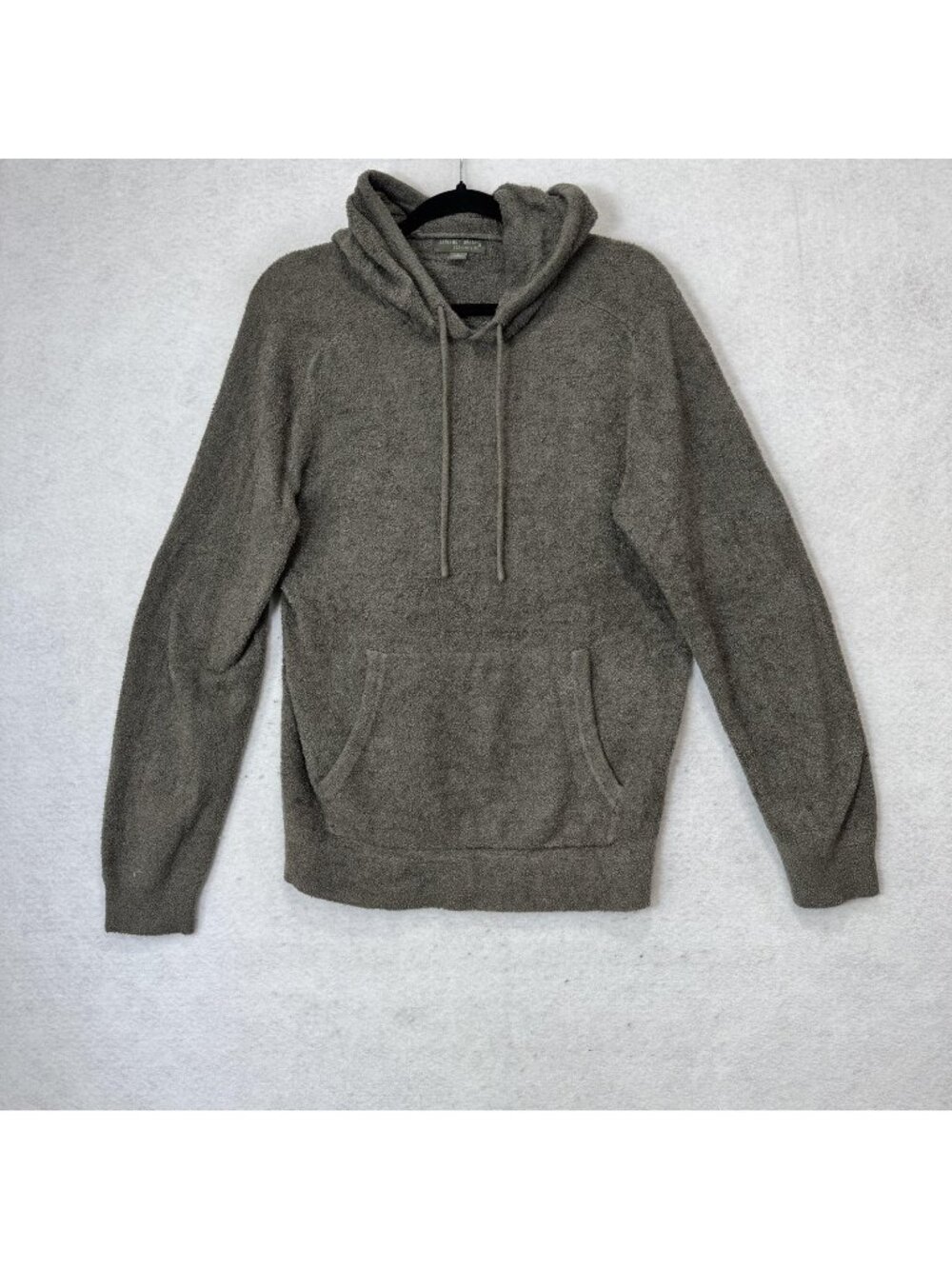Barefoot Dreams CozyChic Lite Sweater Womens Large Gray Hooded Knit Pullover